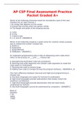 AP CSP Final Assessment Practice Packet Graded A+ 2023 - AP CSP - Stuvia US