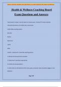 Health & Wellness Coaching Board Exam Questions and Answers