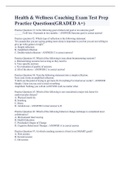 Health & Wellness Coaching Exam Test Prep Practice Questions&lpar;GRADED A&plus;&rpar;