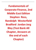 Fundamentals of Corporate Finance 2nd Middle East Edition By Stephen  Ross, Randolph  Westerfield Bradford  Jordan Jorg Bley (Test Bank)