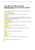 NSG 5003 | NSG5003- Advanced Pathophysiology Exam 3 practice questions