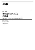 Aqa GCSE ENGLISH LANGUAGE &lpar;8700&sol;2&rpar; Paper 2 Writers&rsquo; viewpoints and perspectives JUNE 2022 QUESTION PAPER & MARK SCHEME &lpar;INSERT ALSO AVAILABLE&rpar;&period;