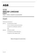Aqa GCSE ENGLISH LANGUAGE &lpar;8700&sol;2&rpar; Paper 2 Writers&rsquo; viewpoints and perspectives JUNE 2022 INSERT