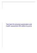 Test bank for physical examination and health assessment 8th edition by jarvis