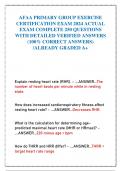 AFAA PRIMARY GROUP EXERCISE  CERTIFICATION EXAM 2024 ACTUAL  EXAM COMPLETE 250 QUESTIONS  WITH DETAILED VERIFIED ANSWERS  &lpar;100&percnt; CORRECT ANSWERS&rpar;  &sol;ALREADY GRADED A&plus;