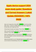 Apple device support 2024 exam study guide &vert; Questions and Correct Answers &vert; Latest Update 2024&sol;2025 &vert; 100&percnt; PASS
