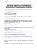 Certified Beer Server Examination Practice Test With Complete Solution
