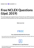Free NCLEX Questions: NCLEX-RN Practice Test Bank 2019