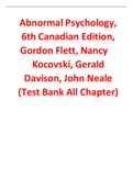 Abnormal Psychology 6th Canadian Edition By  Gordon Flett&comma; Nancy Kocovski&comma; Gerald Davison&comma; John Neale &lpar;Test Bank&rpar;