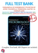 Test Bank For Fundamentals of Microbiology 11th Edition By Jeffrey Pommerville 9781284100952 Chapter 1-26 Complete Guide &period;