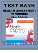TEST BANK FOR HEALTH ASSESSMENT IN NURSING 6TH EDITION WEBER TEST BANK With this Test bank you get Questions and Answers Key for Health Assessment in Nursing 6th Edition Weber. You get a PDF, available immediately after your purchase.