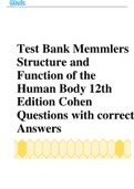 Test Bank Memmlers Structure and Function of the Human Body 12th Edition Cohen.