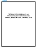 TEST BANK FOR MICROBIOLOGY AN INTRODUCTION, 13TH EDITION GERARD J. TORTORA, BERDELL R. FUNKE, CHRISTINE L. CASE.