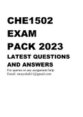 CHE1502 EXAM PACK 2023