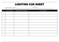 This Bundle is the perfect layout for a simple and effective Lighting Cue Sheet