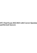 JFC Final Exam 2022/2023 with Correct Questions and Revised Answers.