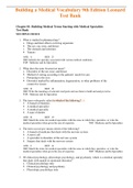 Complete Test Bank Building a Medical Vocabulary 9th Edition Leonard Questions & Answers with rationales (Chapter 1-14)