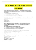 PCT NHA Exam with correct answers&excl;