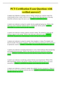 PCT Certification Exam Questions with verified answers&excl;&excl;