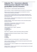 Adjuster Pro - Insurance adjuster test&lpar;insurance adjuster test study guide&rpar;With Correct Answers&period;
