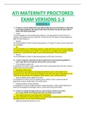 ATI MATERNITY PROCTORED EXAM VERSIONS 1-3 QUESTIONS AND ANSWERS COMPLETE GUIDE RATED A+|BEST FOR 2022/2023 EXAM.