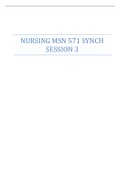 NURSING MSN 571 SYNCH SESSION 3| VERIFIED GUIDE