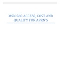 MSN 560 ACCESS, COST AND QUALITY FOR APRN’S