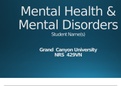 NRS 429VN Topic 5 Assignment; CLC - Health Promotion and Community Resource Teaching Project - Mental Health & Mental Disorders