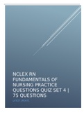 NCLEX RN Fundamentals of Nursing Practice Questions Quiz Set 4 | 75 Questions