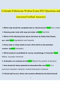 Colorado Esthetician Written Exam 2023 Questions and Answers&lpar;Verified Answers&rpar;