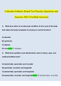 Colorado Esthetics Board Test Practice Questions and Answers 2023 &lpar;Verified Answers&rpar;
