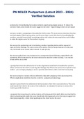 PN NCLEX Postpartum &lpar;Latest 2023 &ndash; 2024&rpar; Verified Solution