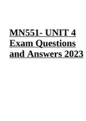 MN 551 / MN551 UNIT 4 Exam Questions and Answers 2023