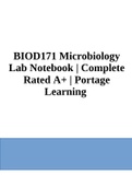 BIOD171 Microbiology Lab Notebook | Complete Rated A+ | Portage Learning