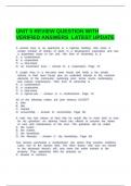 UNIT 5 REVIEW QUESTION WITH VERIFIED ANSWERS LATEST UPDATE&period;