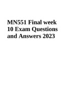 MN551 Final week 10 Exam Questions and Answers 2023 | MN551 Quiz 8 Reproductive Questions And Answers Best Exam Solutions UPDATE 2023 RATED A+ & MN551- UNIT 4 Exam Questions and Answers 2023 (Top Deal Score A+)