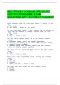 MULTIFAMILY HOUSING SPECIALIST CERTIFICATION &lpar;MHS&rpar; EXAM QUESTIONS WITH CORRECT ANSWERS&period;