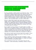 OPERATIONS AND MAINTENANCE ESSENTIAL QUESTIONS WITH COMPLETE ANSWERS