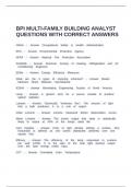 BPI MULTI-FAMILY BUILDING ANALYST QUESTIONS WITH CORRECT ANSWERS