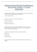 Oklahoma Mental Health Case Manager 2 Study Guide&colon; Module 1-12 Exam 2024&sol;2025