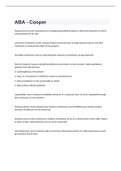 ABA - Cooper exam 2023 with 100&percnt; correct answers