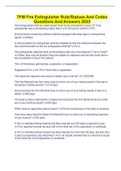 TFM Fire Extinguisher Rule&sol;Statues And Codes Questions And Answers 2023