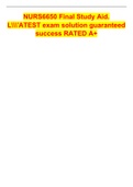 NURS6650 Final Study Aid. L'ATEST exam solution guaranteed success RATED A+