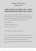 ATPL HUMAN FACTORS &lpar;CASA - AHUF&rpar; 2024 Exam Questions With Correct Answers