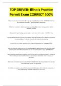 TOP DRIVER&colon; Illinois Practice Permit Exam CORRECT 100&percnt;