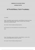 AP World History Unit 4 Vocabulary