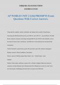 AP WORLD UNIT 2 LEQ PROMPTS Exam Questions With Correct Answers&period;