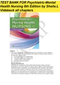 TEST BANK FOR Psychiatric-Mental Health Nursing 8th Edition by Sheila.L  Videbeck all chapters