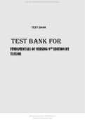 Fundamentals of Nursing 9th Edition by Taylor, Lynn, Bartlett Test Bank | Chapter 1-46 |Complete Download A+ Course TEST BANK Institution TEST BANK Book Fundamentals of Nursing Fundamentals of Nursing 9th Edition by Taylor, Lynn, Bartlett Test Bank | Chap