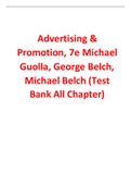 Advertising & Promotion 7th Edition By Michael Guolla, George Belch, Michael Belch (Test Bank)